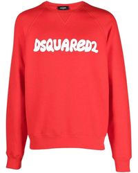 DSquared² - Cool Fit Sketch Logo Crew Neck Jumper Cotton - Lyst
