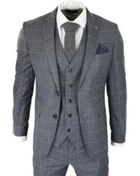 Paul Andrew - Suit 3 Piece Check Vintage Retro Smart Wedding Classic Tailored Fit - Lyst
