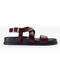 Clarks - Zarlea Strap Burgundy Leather Sandals - Lyst