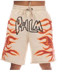 Palm Angels - Garment Dye Graffiti Flames Sweat Shorts - Lyst