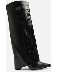 Where's That From - Wheres Keira Fold Over Shark Block Heel Pointed Toe Boots - Lyst