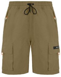 Nicce London - Stretch Waist Reflective Meru Cargo Shorts 211 1 06 05 0336 Cotton - Lyst