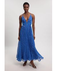 Karen Millen - Beaded Embellished Full Maxi Dress - Lyst