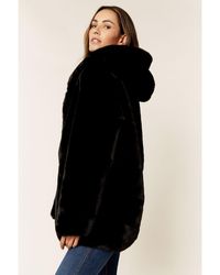 Gini London - Hooded Faux Fur Jacket - Lyst