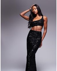 ASOS - Sequin One Shoulder Faux-Ord Midi Dress - Lyst