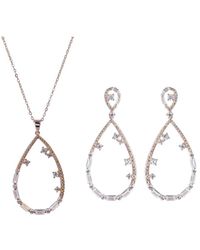Orphelia - 'islia' 925 Sterling Silver Set: Necklace + Earrings Set-7423/rg - Lyst