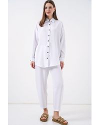Bigdart - Linen Blend Long Sleeve Shirt And Pants Co-Ord Set - Lyst