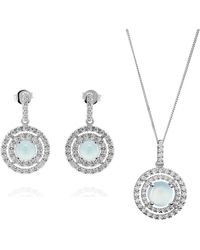 Orphelia - 'Rivera' 925 Sterling Set: Chain-Pendant + Earrings - Lyst