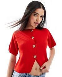 ASOS - Compact Knit Short Sleeve Cardigan - Lyst