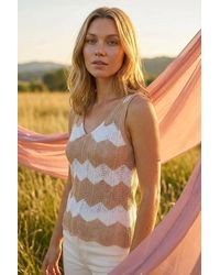 Roman - Chevron Stripe Knit Top - Lyst