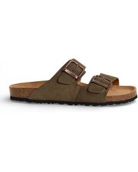 Tamaris - Leather Slip-On Footbed Slipper Sandals - Lyst