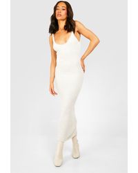 Boohoo - Teddy Soft Knit Scoop Midaxi Dress - Lyst