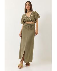 Bianco Lucci - Embroidered V-Neck Two-Piece Co-Ord Set - Lyst