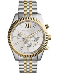 Michael Kors - Lexington Chronograph Two-tone Stainless Steel Watch - Lyst