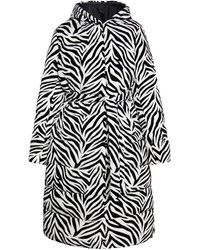 faina - Langer Steppmantel Damen Weiss Zebra - Lyst