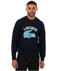 Lacoste - Crocodile Print Crew Neck Sweatshirt - Lyst