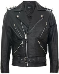 Infinity Leather - Brando 'Ghostrider' Spiked Biker Jacket - Lyst