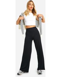 Boohoo - Everyday Jersey Wide Leg Trouser - Lyst