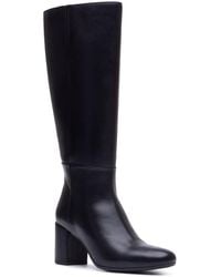 Hush Puppies - Oprah Long Leather Heeled Knee High Boots - Lyst