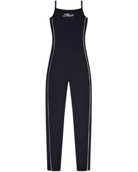 Ellesse - Solid Patterned Spaghetti Strap Jumpsuit - Lyst
