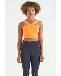 TOMMY LIFE - Cropped Sleeveless V-Neck Sports Top - Lyst