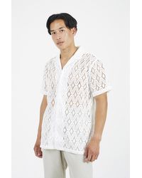 Brave Soul - Geometric Crochet Short Sleeve Shirt - Lyst