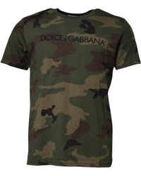Dolce & Gabbana - Camouflage T-Shirt Korte Mouwen Rund Nek - Lyst