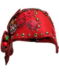 Dolce & Gabbana - Crystal Roses Brooch Embellished Hat - Lyst