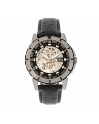 Reign - Philippe Automatic Skeleton Leather-Band Watch - Lyst
