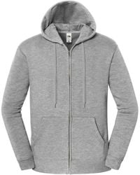 Fruit Of The Loom - Iconic Premium Heather Hooded Sweat Jacket (Athletic Heather) - Lyst