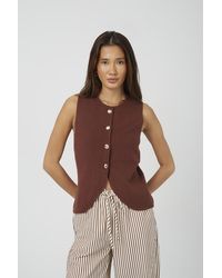 Brave Soul - Crew Neck Knitted Waistcoat - Lyst