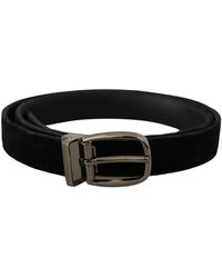Dolce & Gabbana - Gravierter Metallgurtel Aus Samt - Lyst