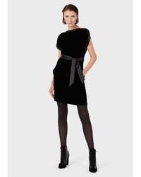 Emporio Armani - Mini Belted Dress - Lyst
