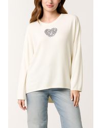 Blue Vanilla - Heart Sequin Cut And Sew Top - Lyst