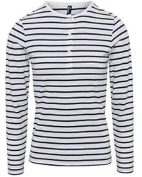 PREMIER - Ladies Long John Striped Roll Sleeve T-Shirt (/) - Lyst