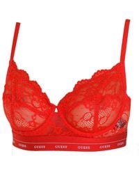 Guess - Lace Bra With Underwire And Elastic Sides O0Bc15Pz01C - Lyst