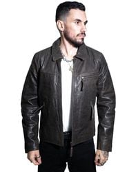 Infinity Leather - Harrington Cow Hide Jacket-Lima - Lyst