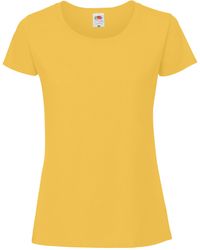 Fruit Of The Loom - Ladies Ringspun Premium T-Shirt (Sunflower) - Lyst