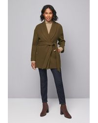 Wallis - Belted Shawl Collar Coat - Lyst