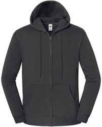 Fruit Of The Loom - Adult Iconic Premium Full Zip Hoodie (Light Graphite) - Lyst