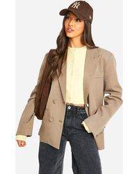 Boohoo - Double Breasted Relaxed Fit Tailored Blazer - Lyst