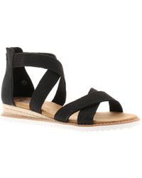 Skechers - Sandals Desert Kiss N Zip Wedge Elastic Straps Textile - Lyst