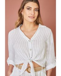 Yumi' - Striped Italian Linen Shirt - Lyst