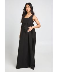 Boohoo - Maternity Square Neck Maxi Dress - Lyst