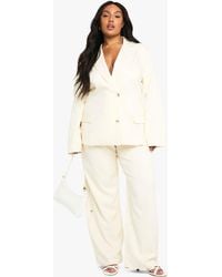 Boohoo - Plus Relaxed Tailored Wide Leg Trouser - Lyst