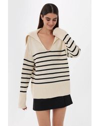 Hiccup - Striped V-Neck Sweater - Lyst