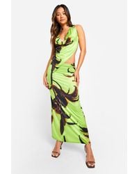 Boohoo - Large Scale Floral Slinky Cowl Cami & Maxi Skirt - Lyst
