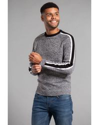 Tokyo Laundry - Grey Crew Neck Jumper With Contrast Sleeve - Lyst