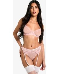 Boohoo - Valentines Spot Mesh Bow Trim Underwire Bra - Lyst
