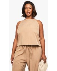 Boohoo - Plus Pinstripe Cami Top - Lyst